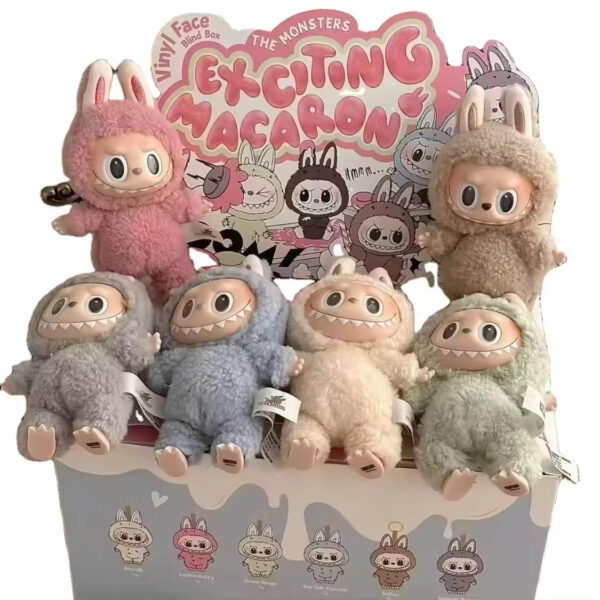 100% Original Pop Mart Wholesale V3 Blind Box Dolls Mystery Box Macarons Vinyl Plush Figure Labubu(6Pcs/Set) - Imagem 6