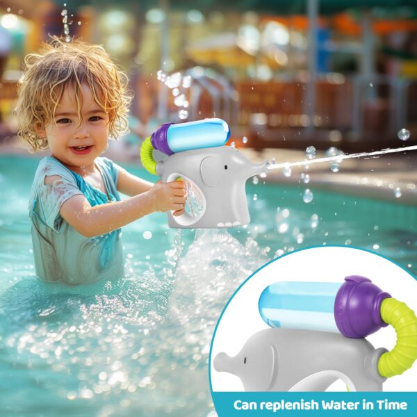 Water Gun Electric Cartoon Elephant Automatic Shooting Game Toy Kids Water Guns with Tanks - 画像 3