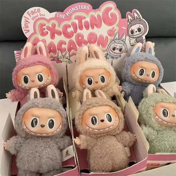 100% Original Pop Mart Wholesale V3 Blind Box Dolls Mystery Box Macarons Vinyl Plush Figure Labubu(6Pcs/Set) - Imagem 5