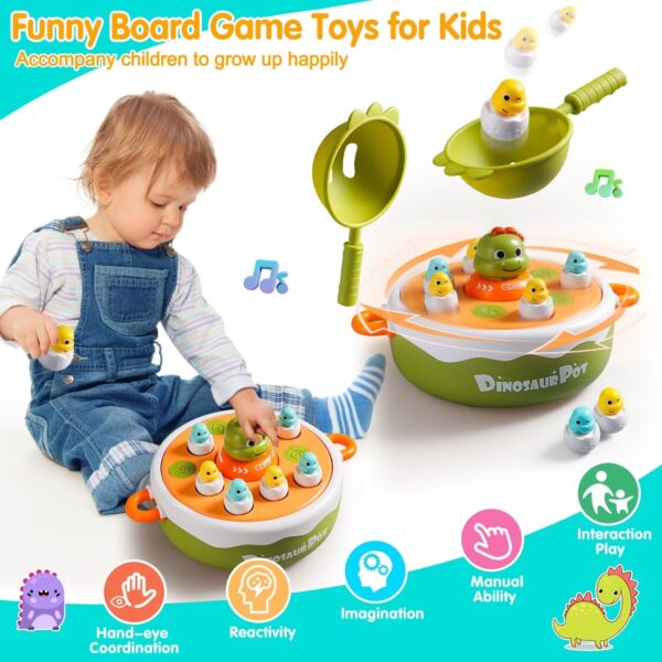 4 в 1 Dinosaur Pop up Board Games Kids Electronic Musical Bouncing Turntable Fishing Game - Изображение 3