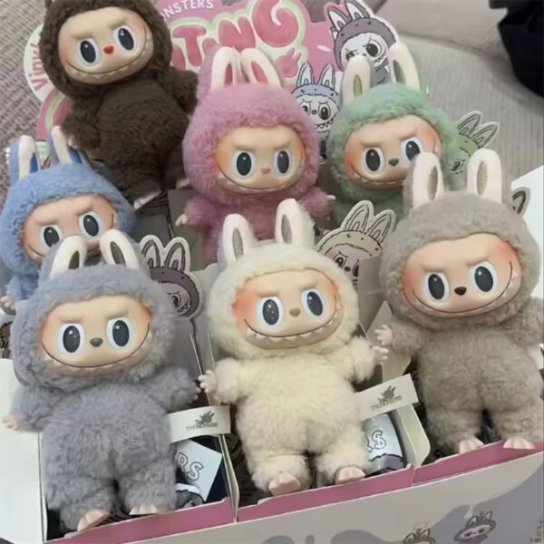 100% Original Pop Mart Wholesale V3 Blind Box Dolls Mystery Box Macarons Vinyl Plush Figure Labubu(6Pcs/Set) - Imagem 4