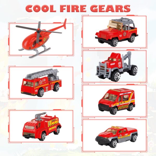 Fire Station Toys Building Block Set Diecast Garage Track Alloy Metal Design Parking Lot Game Plastic Toy - 画像 3