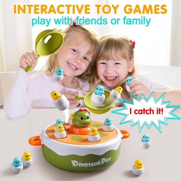 4 в 1 Dinosaur Pop up Board Games Kids Electronic Musical Bouncing Turntable Fishing Game - Изображение 2