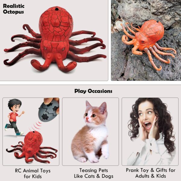 Remote Control Infrared Octopus With Light Battery Operated Animals Rc Toy Octopus Crawling Octopus With Rc - Image 3