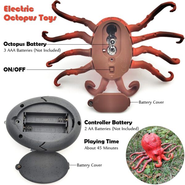 Remote Control Infrared Octopus With Light Battery Operated Animals Rc Toy Octopus Crawling Octopus With Rc - Image 2