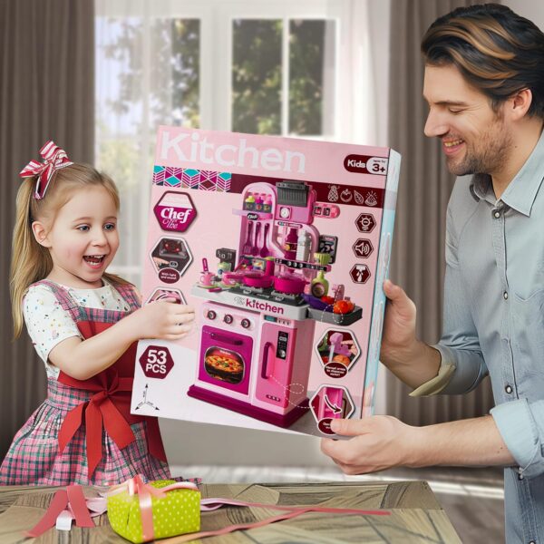 Multifunction Kids Role Pretend Play Cooking Game Toys Lighting Music Kitchen Toy Set - 영상 2
