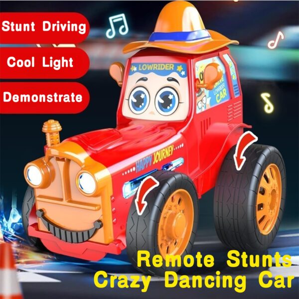 New 2.4G Crazy Stunt Jumping Car Funny Electric Remote Control Stunt Dancing Toy Car With Music Light - 画像 4