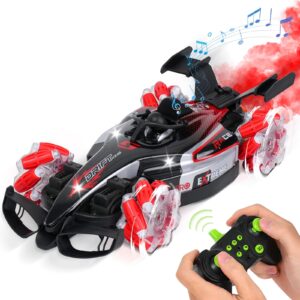 1:12 Scale 2.4GHz Remote Control Car Racing Drift 360 Rotating With Light Sound Spray Rc Stunt Car Toys