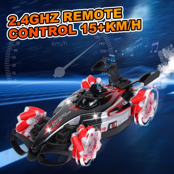 1:12 Scale 2.4GHz Remote Control Car Racing Drift 360 Rotating With Light Sound Spray Rc Stunt Car Toys - 画像 4