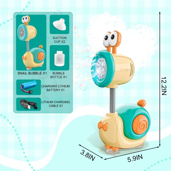 New Product Party Automatic Bubble Blower Toys Cartoon Snail Shape Battery Operated 20 Hole Bubble Machine Toys - Image 6