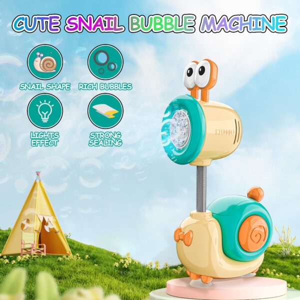 New Product Party Automatic Bubble Blower Toys Cartoon Snail Shape Battery Operated 20 Hole Bubble Machine Toys - Image 4