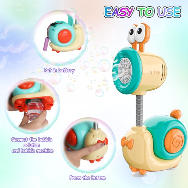 New Product Party Automatic Bubble Blower Toys Cartoon Snail Shape Battery Operated 20 Hole Bubble Machine Toys - Image 3