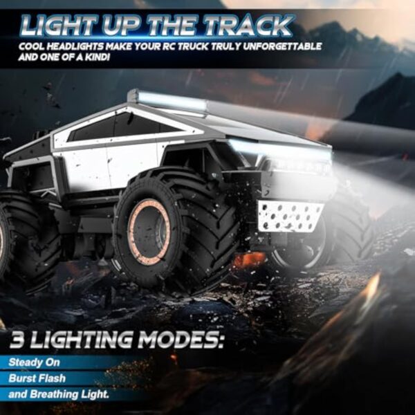 Newly Alloy Design Cybertruck Electric Pickup Big Wheel Off-road Rc Toy Car With Lights and Music Cybertruck-tesla - 영상 5