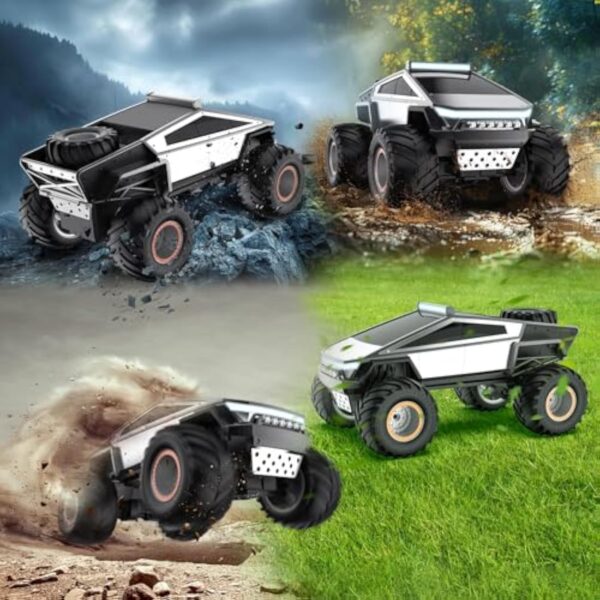 Newly Alloy Design Cybertruck Electric Pickup Big Wheel Off-road Rc Toy Car With Lights and Music Cybertruck-tesla - 영상 3