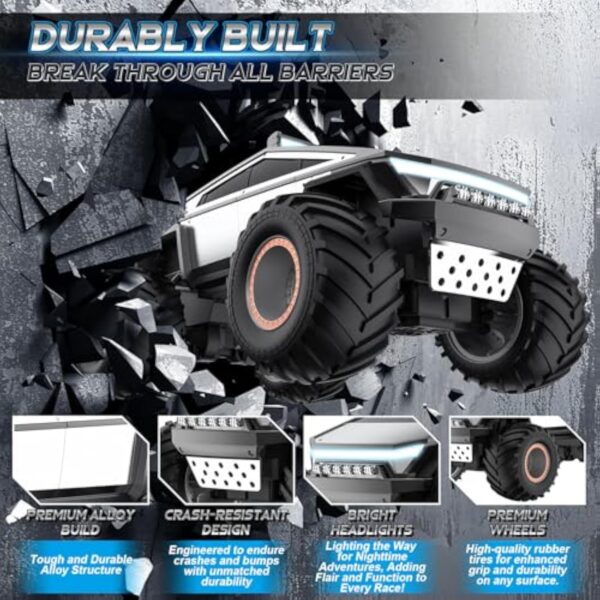 Newly Alloy Design Cybertruck Electric Pickup Big Wheel Off-road Rc Toy Car With Lights and Music Cybertruck-tesla - 영상 2