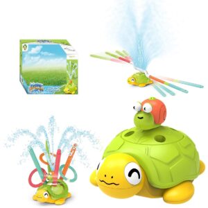 3-in-1 Plastic Turtle Water Sprinkler Summer Fun Backyard Games with Splash Water Toys for Kids