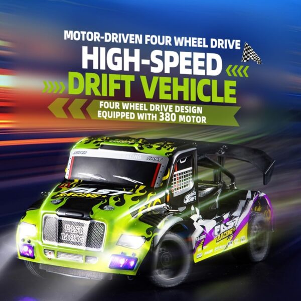 2.4GHz High-Speed 1/16 Electric 4WD RC Monster Truck 4x4 Off-Road Charger Remote Controller Package Trailer Lights - Imagen 7