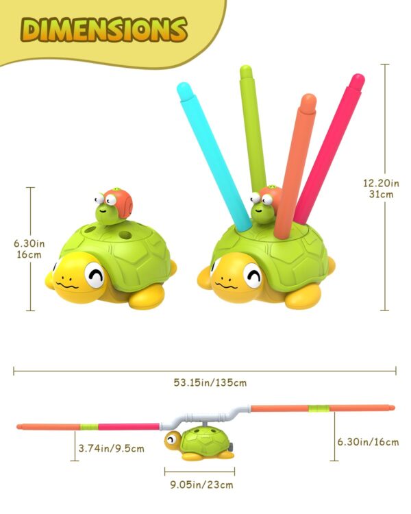 3-in-1 Plastic Turtle Water Sprinkler Summer Fun Backyard Games with Splash Water Toys for Kids - Imagem 7