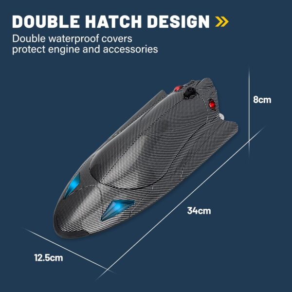 2.4g Carbon Fiber Rc Radio Electric High Speed 25km/h Vortex Turbine Jet Brushless Remote Control Boat - Image 8