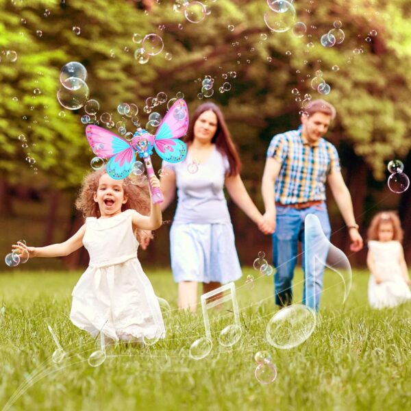 Newest Beauty Full-Automatic Wings Bubble Magic Bubble Wand Light Up With Music Plastics Soap Froth Bubble Wand Toys - Image 6