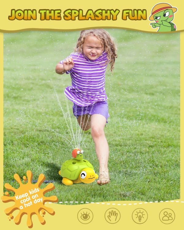 3-in-1 Plastic Turtle Water Sprinkler Summer Fun Backyard Games with Splash Water Toys for Kids - Imagem 6