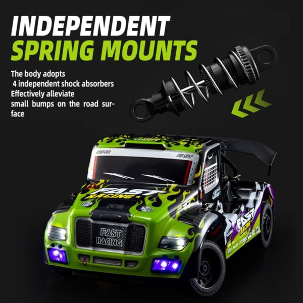 2.4GHz High-Speed 1/16 Electric 4WD RC Monster Truck 4x4 Off-Road Charger Remote Controller Package Trailer Lights - Imagen 5
