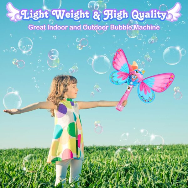 Newest Beauty Full-Automatic Wings Bubble Magic Bubble Wand Light Up With Music Plastics Soap Froth Bubble Wand Toys - Image 4