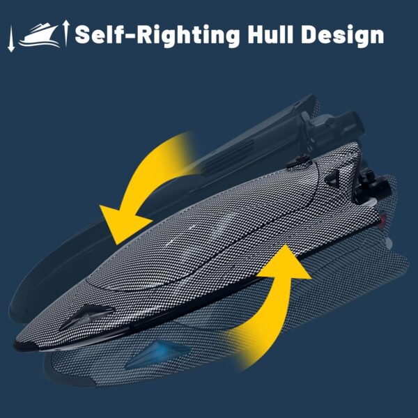 2.4g Carbon Fiber Rc Radio Electric High Speed 25km/h Vortex Turbine Jet Brushless Remote Control Boat - Image 4