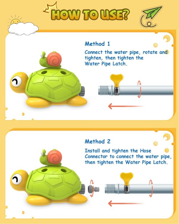 3-in-1 Plastic Turtle Water Sprinkler Summer Fun Backyard Games with Splash Water Toys for Kids - Imagem 2