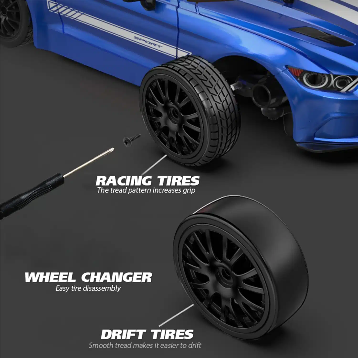 Vente à chaud 1:16 RC Drift Car 4wd 30 + Km / H Car VO de RC à grande vitesse proportionnelle - Image 2