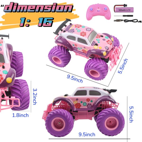 Remote Control Car Color Pink Climbing High Speed Off Road Vehicle 1/18 Remote Controlled Car - Imagen 2