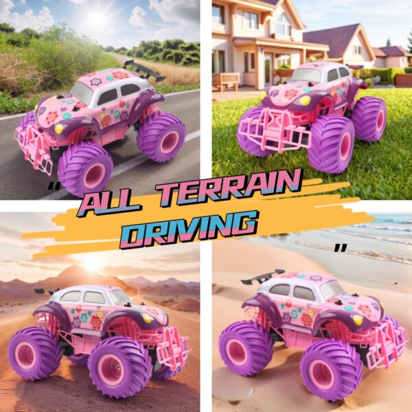 Remote Control Car Color Pink Climbing High Speed Off Road Vehicle 1/18 Remote Controlled Car - Imagen 5