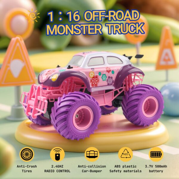 Remote Control Car Color Pink Climbing High Speed Off Road Vehicle 1/18 Remote Controlled Car - Imagen 4