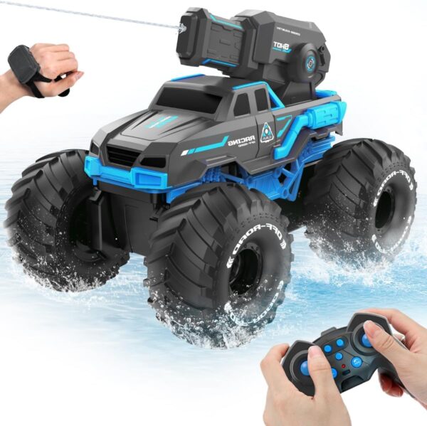 2.4GHz Off-Road Anfíbio Controle Remoto Tiro Sensor de Gesto de Carro de Água 4WD RC Monster Car