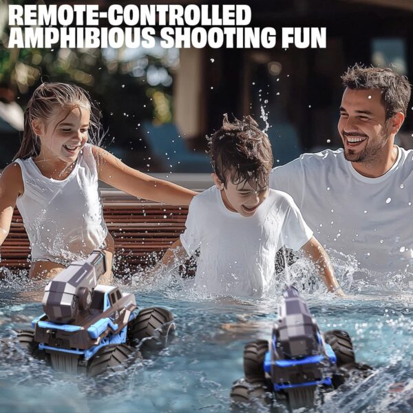 2.4GHz Off-Road Anfíbio Controle Remoto Tiro Sensor de Gesto de Carro de Água 4WD RC Monster Car - Imagem 2
