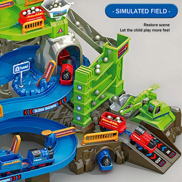 Train Race Track Children Educational Space Adventure Set Inertial Car Sliding Boys and Girls Track Parking Lot Toys - Imagem 5