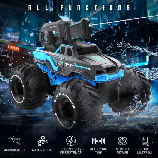 2.4GHz Off-Road Anfíbio Controle Remoto Tiro Sensor de Gesto de Carro de Água 4WD RC Monster Car - Imagem 5