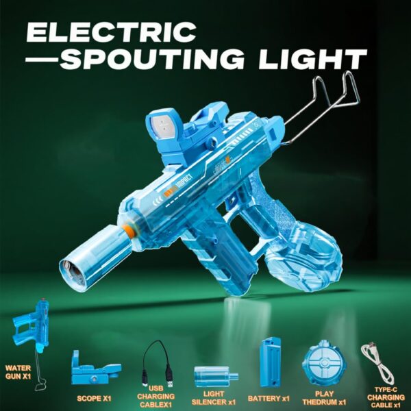 Wholesale Mini Uzi Electronic Automatic Water Pistol Toy Outdoor Shooting Games Rechargeable Automatic Water Gun - 영상 5