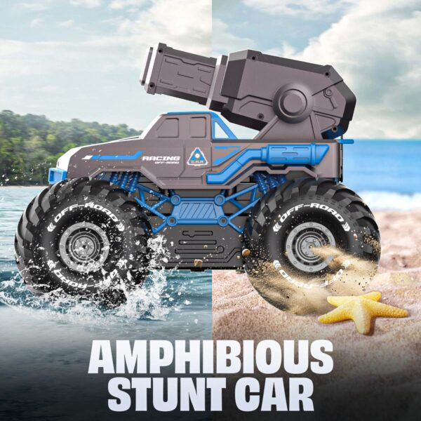 2.4GHz Off-Road Anfíbio Controle Remoto Tiro Sensor de Gesto de Carro de Água 4WD RC Monster Car - Imagem 3