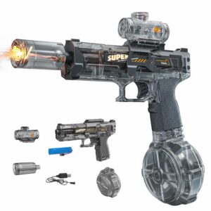 New Electric Water Pistol Automatic Light-Up Silencer Summer Outdoor Battery Water Squirt Gun Toys