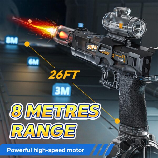 New Electric Water Pistol Automatic Light-Up Silencer Summer Outdoor Battery Water Squirt Gun Toys - Imagen 5