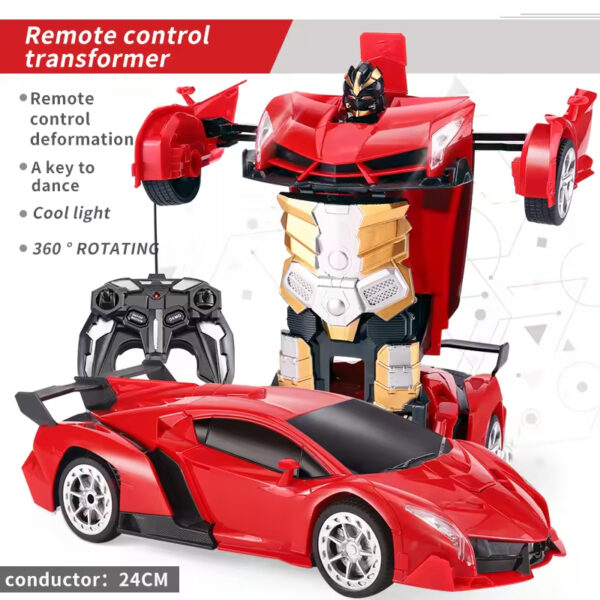 Transform RC Car Robot Radio Remote Control Robot Deformation One Click Deformation 1:18 Scale Transform Remote Control Car - Image 6