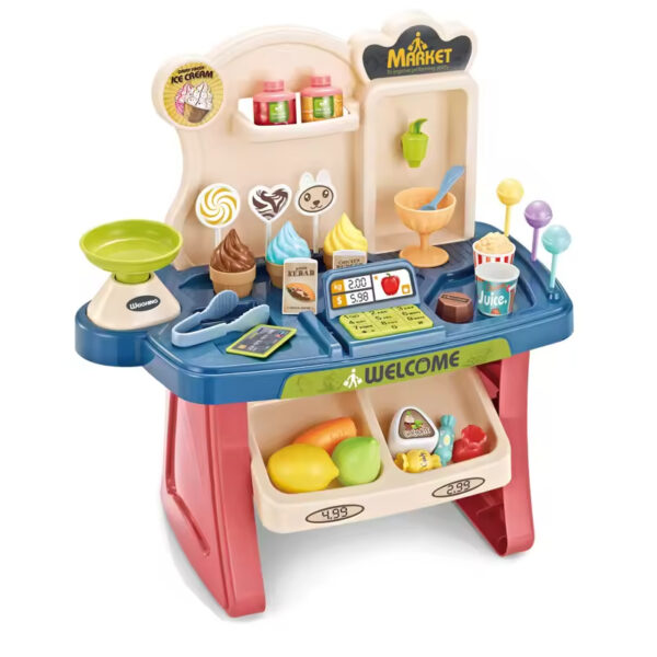 Pretend Mini Supermarket Cash Register Toy Set for Kids With Light Sound Water Function - Image 5