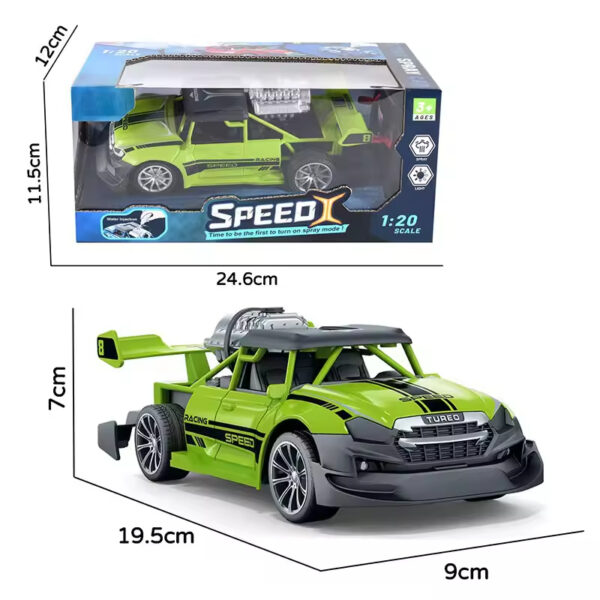 Kids Remote Control Car 1:20 Scale Stunt Car Toy with Spray Function Rc Car with Light Boys Toy - تصویر 4