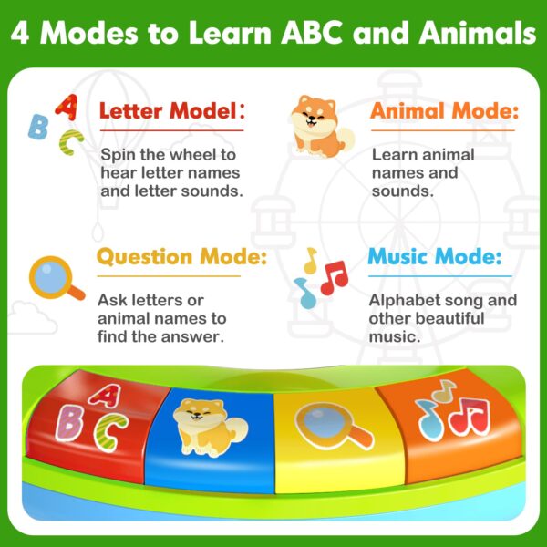 Montessori Baby Interactive Ferris Wheel Spin and Sing Alphabet Zoo Educational Toys for Kids Learning - Image 6