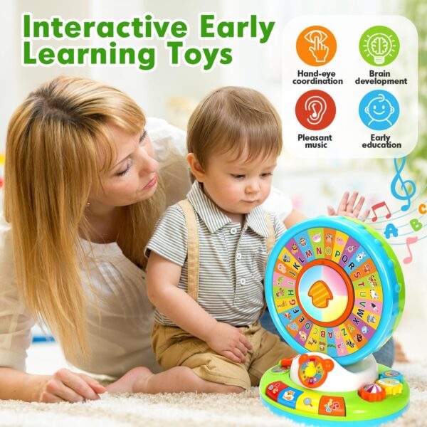 Montessori Baby Interactive Ferris Wheel Spin and Sing Alphabet Zoo Educational Toys for Kids Learning - Image 3
