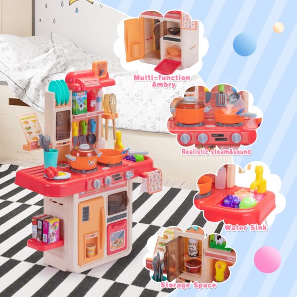 75CM 46PCS Children's Simulate Mini Kitchen Pretend Play Set Toys Cooking Food Toys - 画像 8