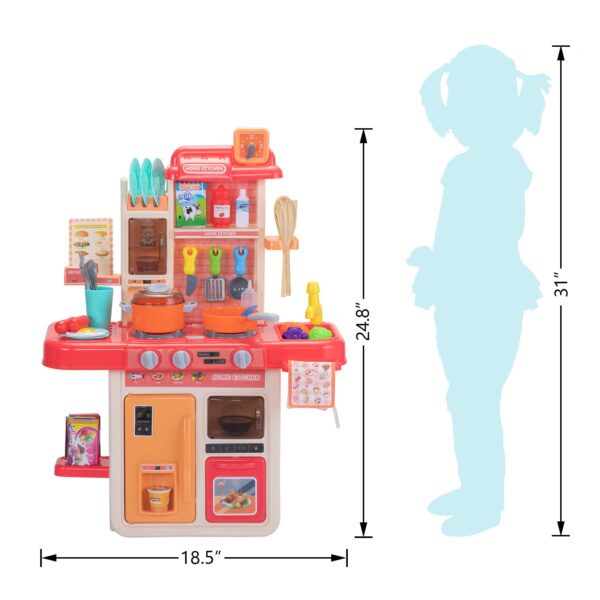 75CM 46PCS Children's Simulate Mini Kitchen Pretend Play Set Toys Cooking Food Toys - 画像 7