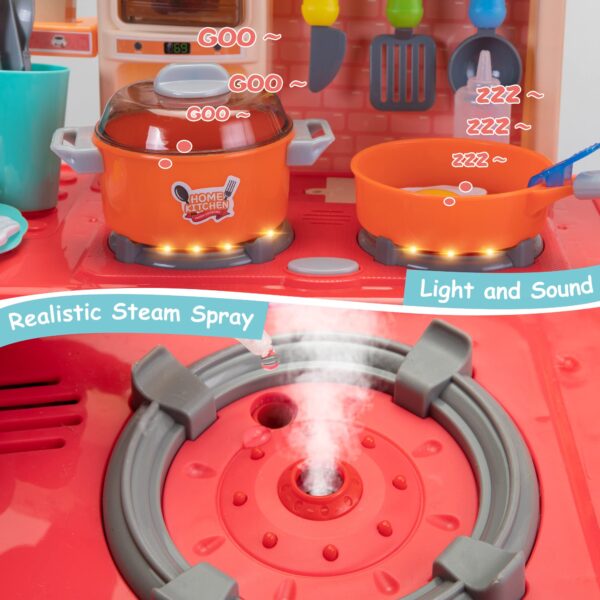 75CM 46PCS Children's Simulate Mini Kitchen Pretend Play Set Toys Cooking Food Toys - 画像 5