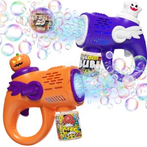 New Automatic Bubble Maker Blaster Toys with LED Lights Bubble Machine for Kids Halloween Bubble Gun